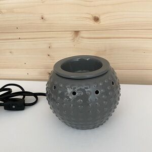 Gray Hobnail High Gloss Candle Wax Warmer Round Pacific Trade International